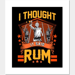 I Thought It Said Rum Funny Running Pun Racing Posters and Art